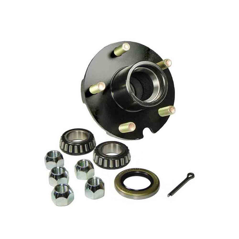 Load image into Gallery viewer, Hub Assembly For 2,200 Lb Axle With 1-1/16" Straight Spindles - 5-Bolt On 4-1/2" Bolt Circle - With EZ Lube Dust Cap
