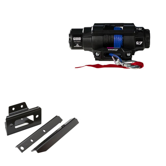 Viper 6000lbs V3 Winch Blue Rope With Mount For Polaris RZR S 2008-2014 V36000_BL