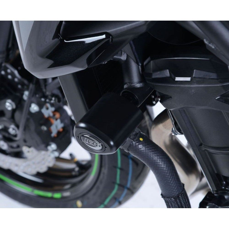 Load image into Gallery viewer, R&amp;G Racing Black Aero Style Crash Protection Bobbins For 2017-2019 Kawasaki Z900 ZR900
