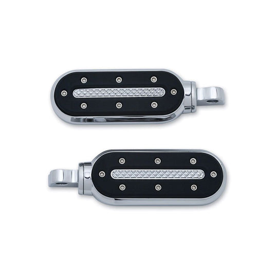 Kuryakyn Adjustable Chrome Heavy Industry Rubber Footpeg Male Pegs Pair Harley