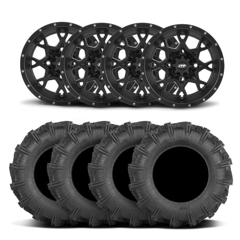 Load image into Gallery viewer, ITP Hurricane 15&quot; Matte Black Wheels And Cryptid Tires [32x10-15]
