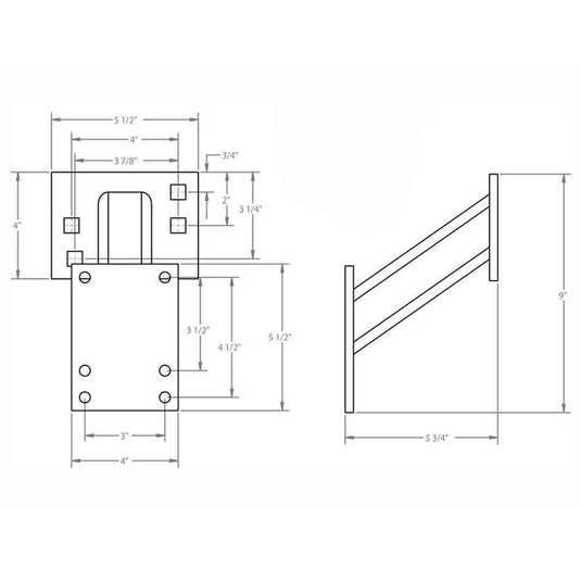 Rigid Hitch - Hi-Mount Trailer Spare Tire Carrier - Made in USA