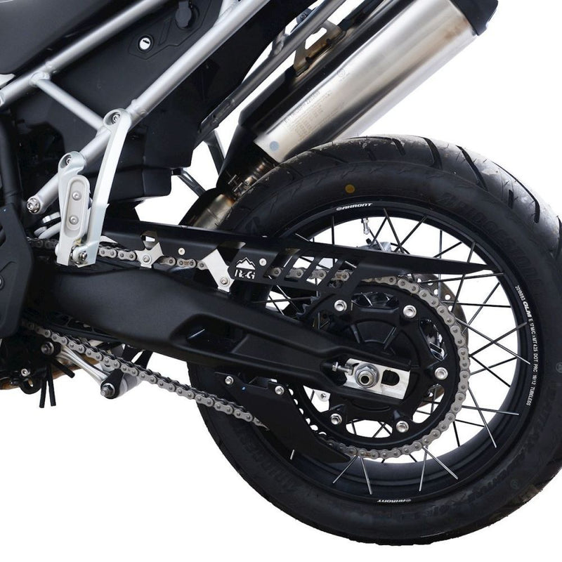 Load image into Gallery viewer, R&amp;G Racing Black Chain Guard For 2021-2024 Triumph Tiger 850 Sport
