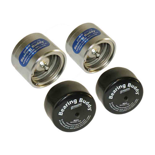 Bearing Buddy Chrome Bearing Protectors with Bras - Pair - 2.328" Diameter