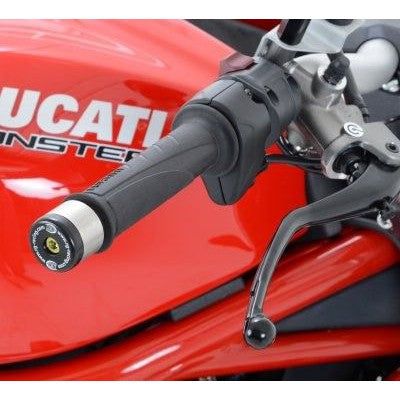 Load image into Gallery viewer, R&amp;G Racing Black Bar End Sliders For 2016-2018 Aprilia Dorsoduro 750 ABS
