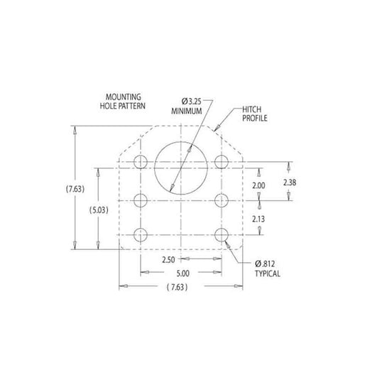 Buyers Products 50 Ton Air Compensated Pintle Hitch (With Chamber And Plunger) - 6 Hole Mount