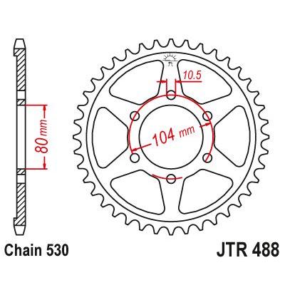 JT Sprockets Rear Steel Sprocket 41 Tooth 41T 530 Chain For Kawasaki Ninja ZX7R ZX750 R M1-M3 1993-1995 JTR488.41