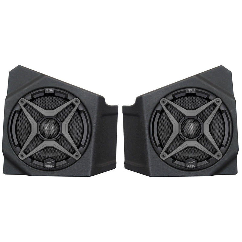 Load image into Gallery viewer, SSV Works Front Kick 6.5&quot; Speaker Pods With Blue Grilles For Kawasaki KRF1000 20-22
