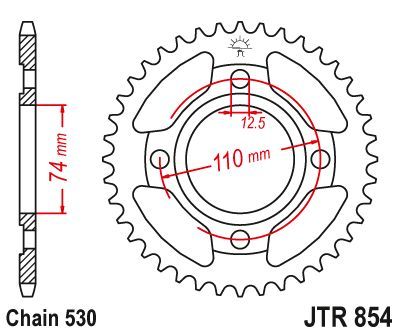 Load image into Gallery viewer, JT Sprockets Rear Steel Sprocket 41 Tooth 41T 530 Chain JTR854.41
