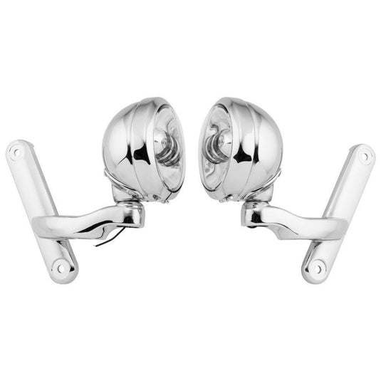 Letric Lighting Passing Lamps With Brackets, Chrome/Chrome 4.5