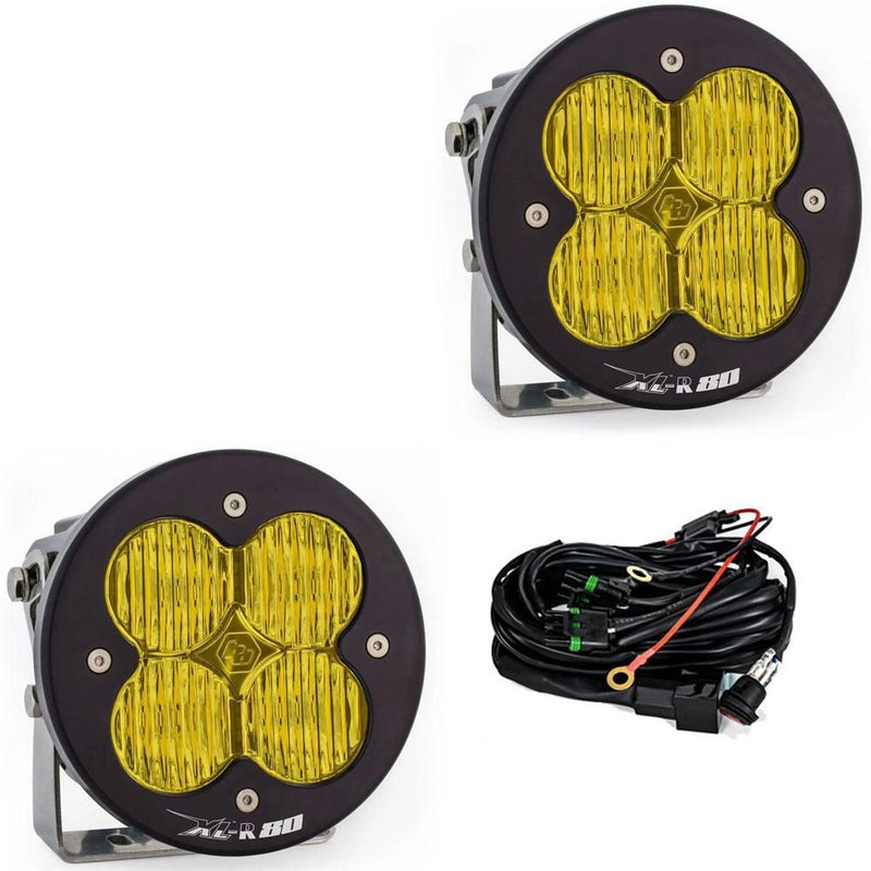 Load image into Gallery viewer, Baja Designs Auxiliary LED Light Pod Pair XL-R 80 Series Wide Cornering Pattern Baja Amber Lens Universal 767815
