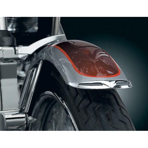 Load image into Gallery viewer, KURYAKYN CHROME FRONT FENDER TIP FOR HARLEY DAVIDSON NARROW FRONT FENDERS 9012
