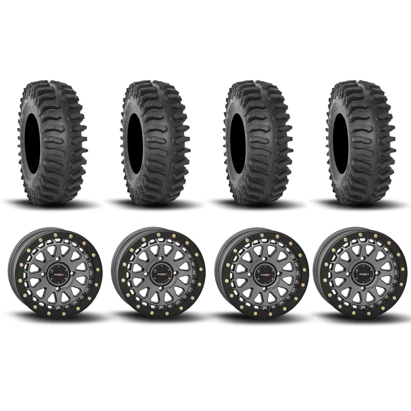Load image into Gallery viewer, System 3 SB-6 Beadlock Gun Metal Grey 15" Wheels And XT400 Tires [35x10R-15]
