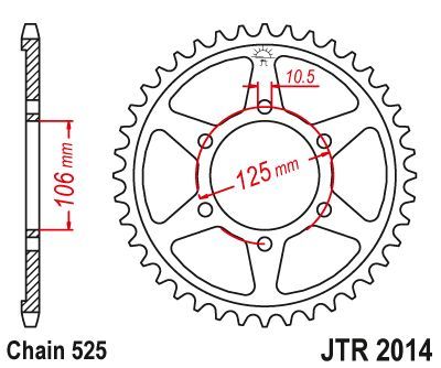 Load image into Gallery viewer, JT Sprockets Rear Steel Sprocket 47 Tooth 47T 525 Chain JTR2014.47
