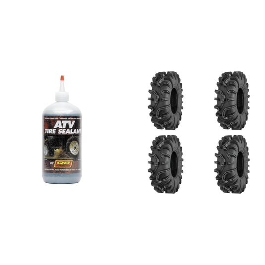 Set of 4 ATV QUADBOSS Tires (QBT673 32x10R-14 Front/Rear) with Sealant
