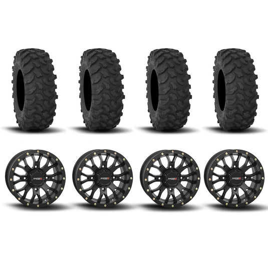System 3 ST-3 Simulated Beadlock Matte Black 15" Wheels And XTR370 Tires [30x10-15]
