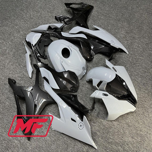 Monster Fairings Full Kit BMW S1000RR 19-22 Nardo Grey w/ Carbon Fiber Style + Windshield + Gas Tank Cover