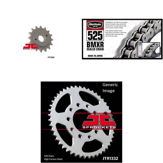 525 BMXR Chain Yellow, Front & Rear Sprocket Kit for HONDA VT600C 1989-2007
