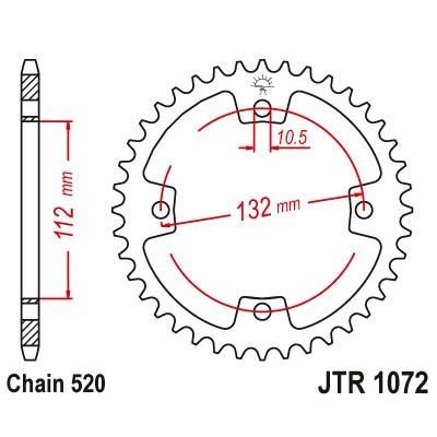 JT Sprockets Rear Steel Sprocket 38 Tooth 38T 520 Chain For Kymco 250 KXR / KXU 2002-2013 JTR1072.38