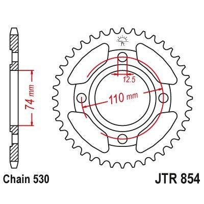 Load image into Gallery viewer, JT Sprockets Rear Steel Sprocket 37 Tooth 37T 530 Chain For Yamaha RD400 Daytona Special F 1979 JTR854.37
