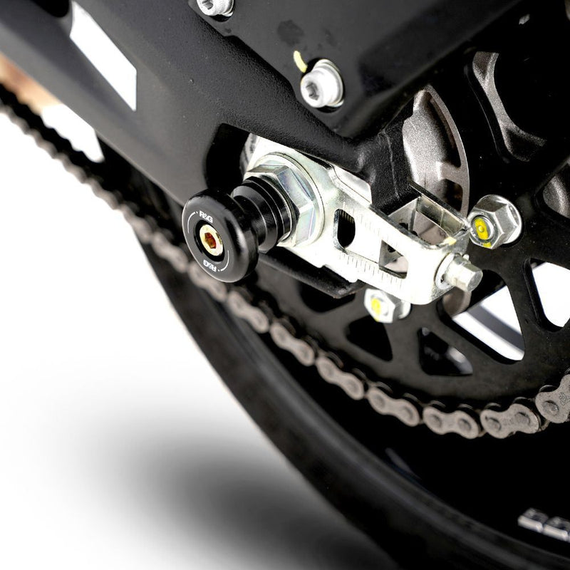 Load image into Gallery viewer, R&amp;G Racing Black Swingarm Protectors SP0066BK
