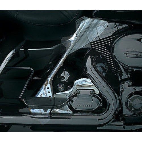 Load image into Gallery viewer, Kuryakyn Saddle Seat Leg Smoked Tinted Heat Deflector Harley Touring 2009-2018
