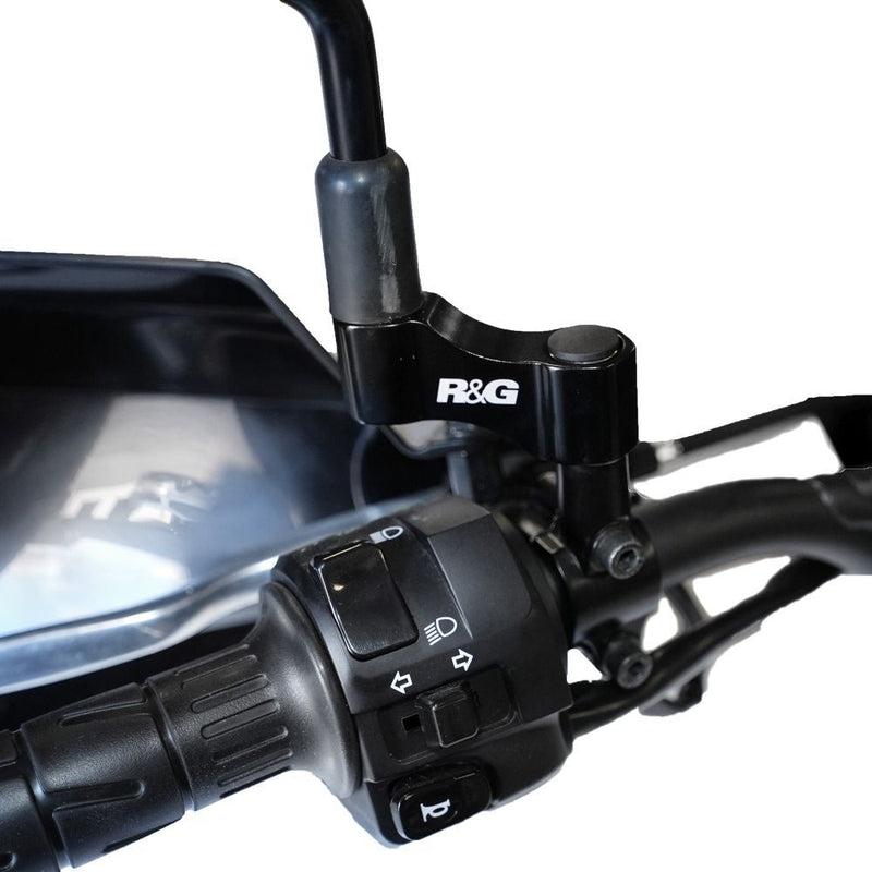 Load image into Gallery viewer, R&amp;G Racing Black Mirror Widener Arms For 2013-2018 Aprilia Caponord 1200
