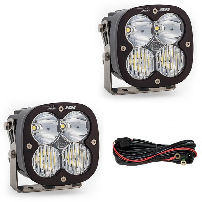Load image into Gallery viewer, Baja Designs Bumper LED Light Kit XL80 Series Driving/Combo Pattern Clear Lens Toggle Wiring 447669
