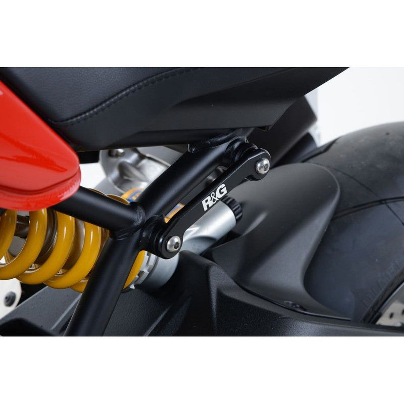 Load image into Gallery viewer, R&amp;G Racing Black Footrest Delete Blanking Plates For 2016-2018 Ducati Monster 1200
