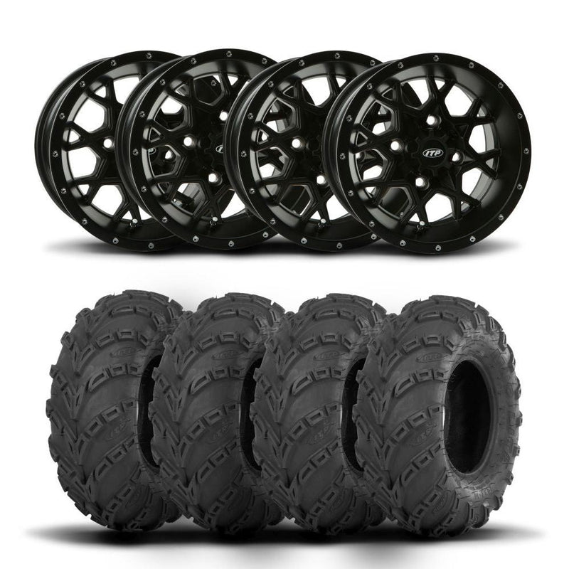 Load image into Gallery viewer, ITP Hurricane 14" Black Wheels And Mud Lite Tires [30x10-14]
