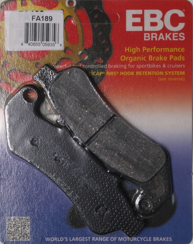 Load image into Gallery viewer, EBC 1 Pair FA Series Organic Replacement Brake Pads For Honda CBR1000F 1993-1999
