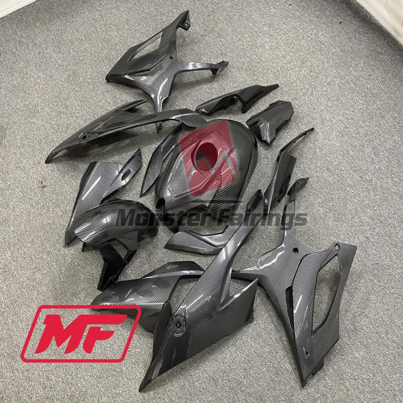Load image into Gallery viewer, Monster Fairings Full Kit BMW S1000RR 19-22 Carbon Fiber Style + Windshield + Gas Tank Cover
