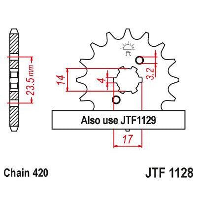 Load image into Gallery viewer, JT Sprockets Front Steel Sprocket 11 Tooth 11T 420 Chain JTF1128.11
