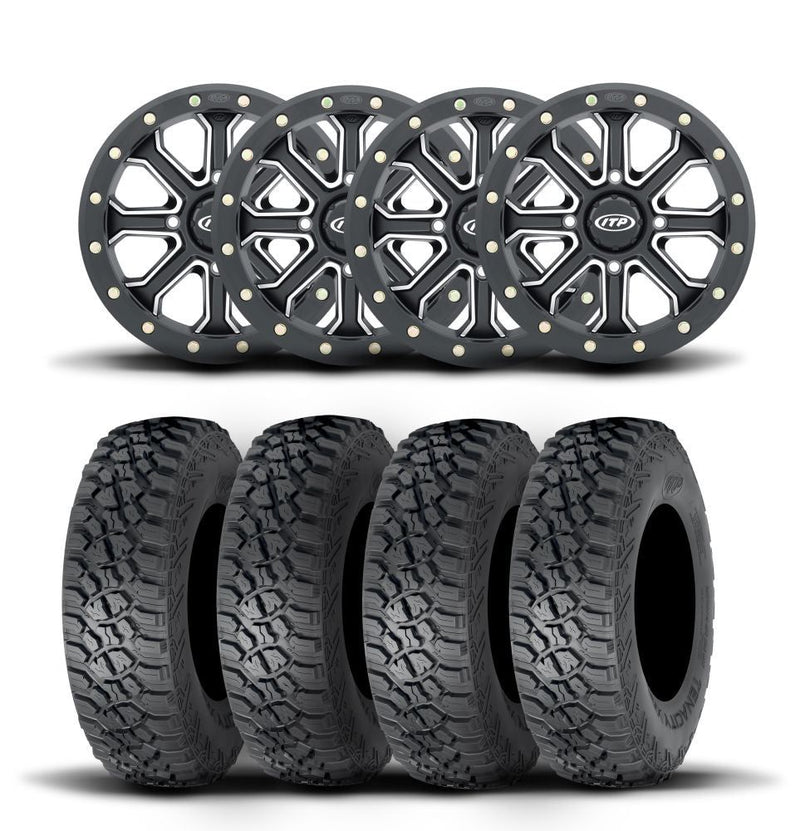Load image into Gallery viewer, ITP Velocity Inertia 15&quot; Matte Black Wheels And Tenacity Tires [32x10R-15]
