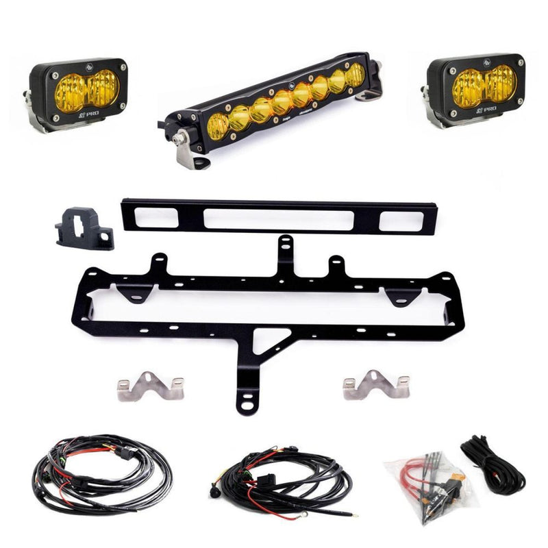 Load image into Gallery viewer, Baja Designs Grille Light Bar Kit 10 inch S8 Series Multi Pattern Baja Amber Lens 448263

