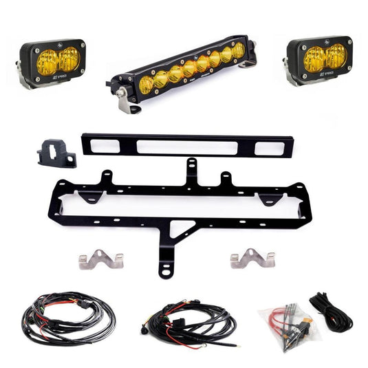 Baja Designs Grille Light Bar Kit 10 inch S8 Series Multi Pattern Baja Amber Lens 448263