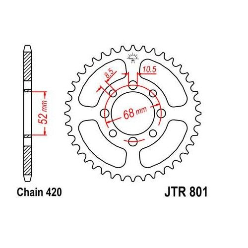 Steel Rear Sprocket 33T for Street SUZUKI OR50 1979-1980