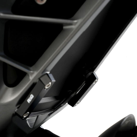 R&G Racing Black Rear Foot Rest Delete Blanking Plates For 2024-2025 KTM 125 Duke