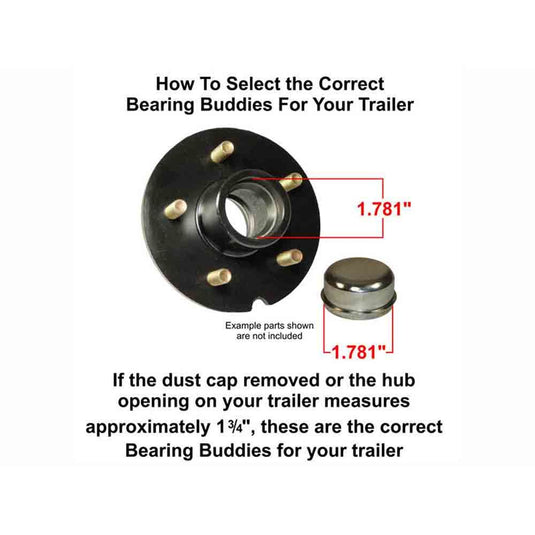 Bearing Buddy Stainless Steel Bearing Protectors with Bras - Pair - 1.781