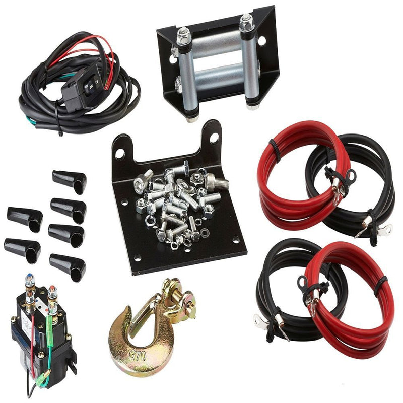 Load image into Gallery viewer, Viper Midnight UTV Winch Kit 3000 lb With 50 Feet Steel Cable With Mount
