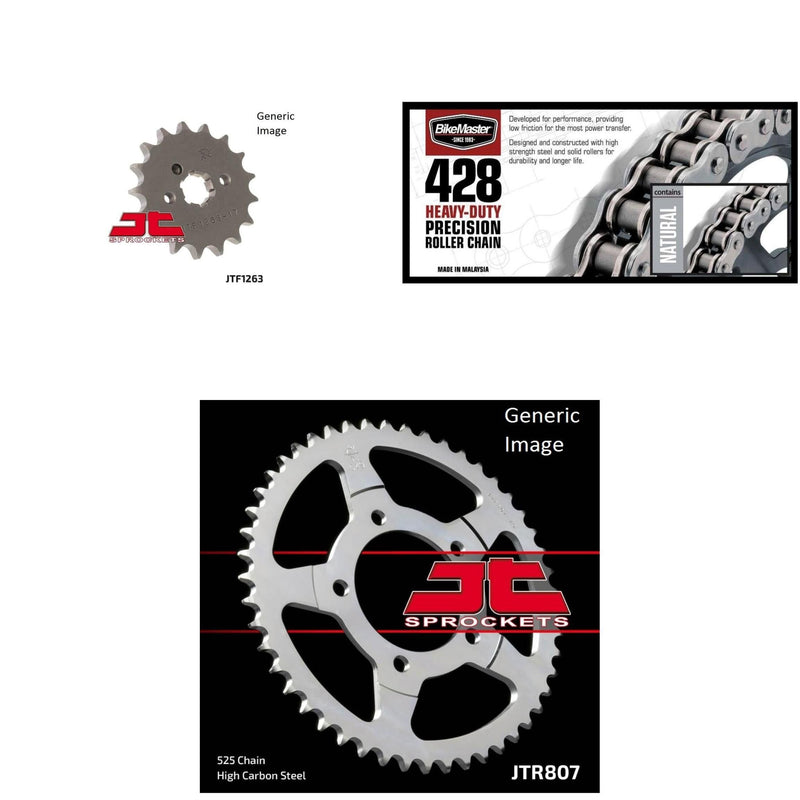 Load image into Gallery viewer, 428H Heavy-Duty Chain Natural, Front &amp; Rear Sprocket Kit KAWASAKI KV100 1976

