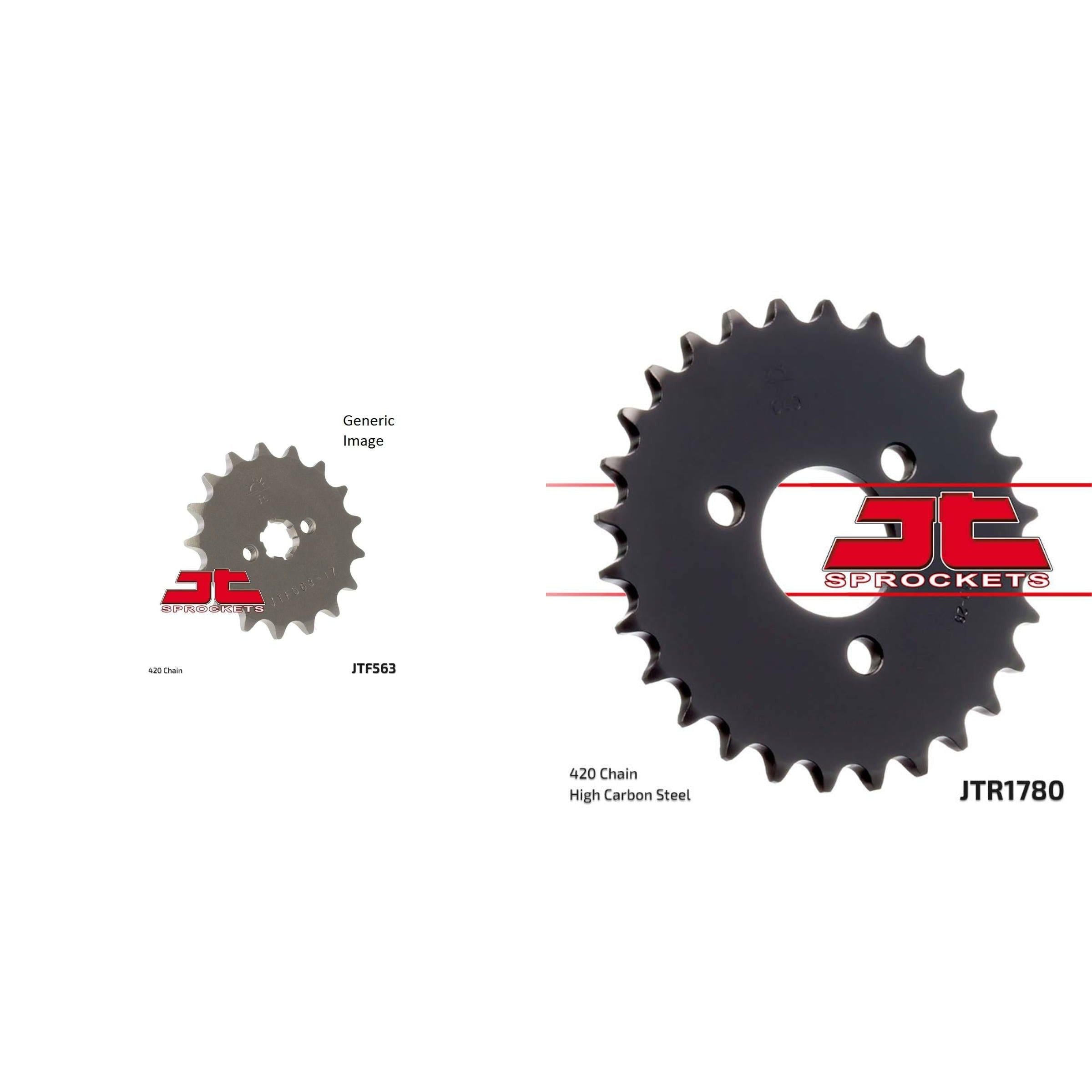 Front and Rear Steel Sprocket Kit for OffRoad KAWASAKI KX50 2003-2006