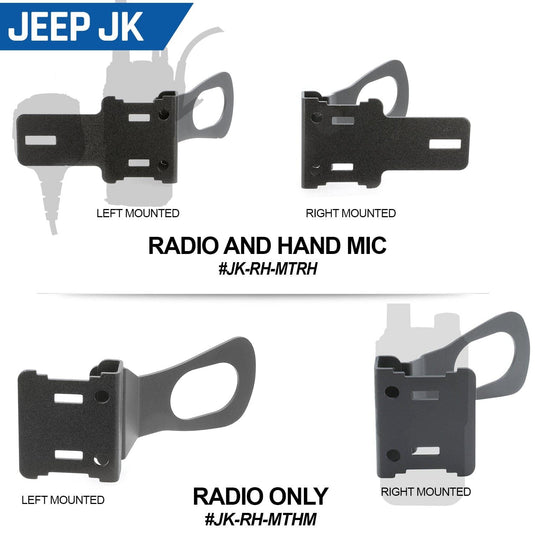 Rugged Radios Handheld Radio Grab Bar Mount for Jeep JK JKU and JL - Fits R1 / V3 / GMR2 / GMR2 PLUS / RH-5R radios