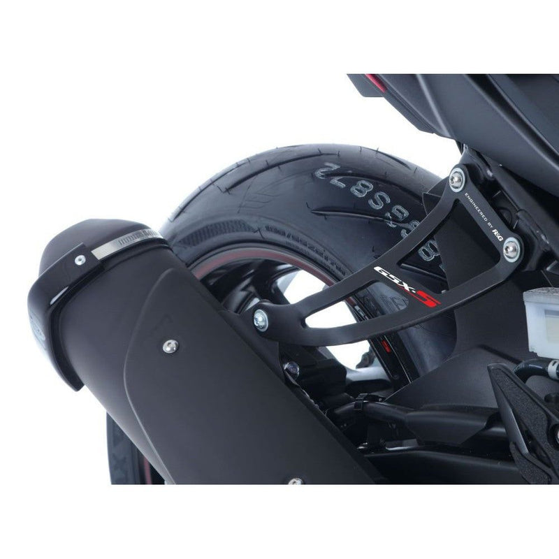Load image into Gallery viewer, R&amp;G Racing Black Exhaust Hanger For 2017-2021 Suzuki GSXS750 EH0078BK
