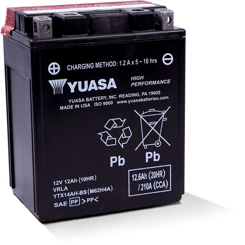 Load image into Gallery viewer, Yuasa Maintenance Free YTX14AHBS 12 Volt Battery YUAM62H4A
