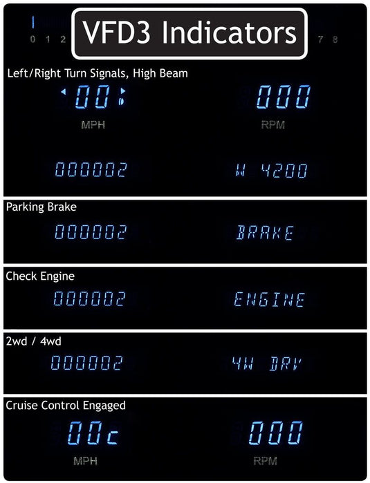 Dakota Digital 1964 Chevrolet Chevelle Series III Gauge Kit Without A/C VFD3-64C-CVL