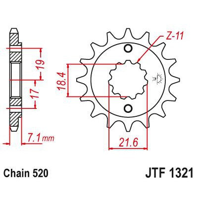 Load image into Gallery viewer, JT Sprockets Front Steel Countershaft Sprocket 14 Tooth 14T 520 Chain
