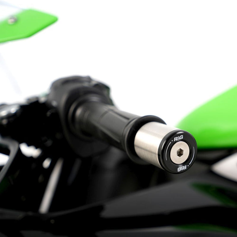Load image into Gallery viewer, R&amp;G Racing Black Bar End Sliders For 2018-2020 Kawasaki Ninja 250
