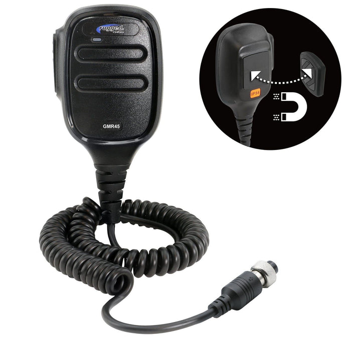 Rugged Radios Hand Mic for GMR45 Mobile Radio with Scosche MagicMount HM-GMR45