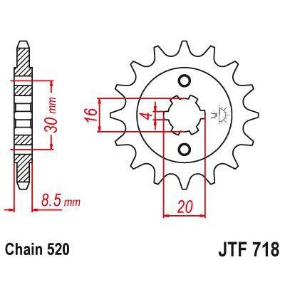 JT Sprockets Front Steel Sprocket 12 Tooth 12T 518 Chain JTF718.12